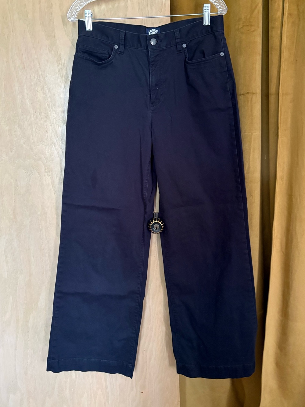 Lands' End Straight-Leg Black Jeans